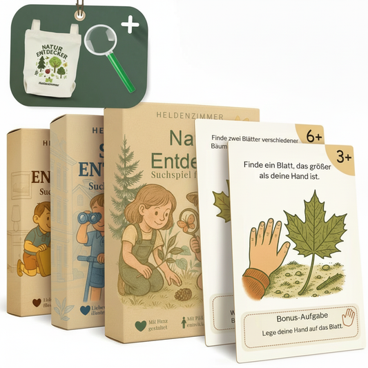 Abenteuer-Entdecker Bundle Set - mit Lupe & Tasche