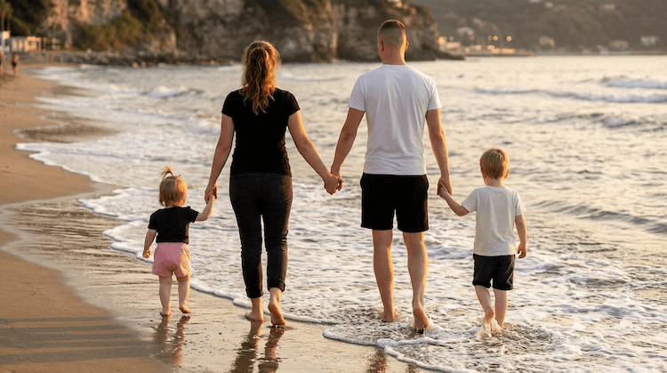 Sarah, Maxi und Nele am Strand